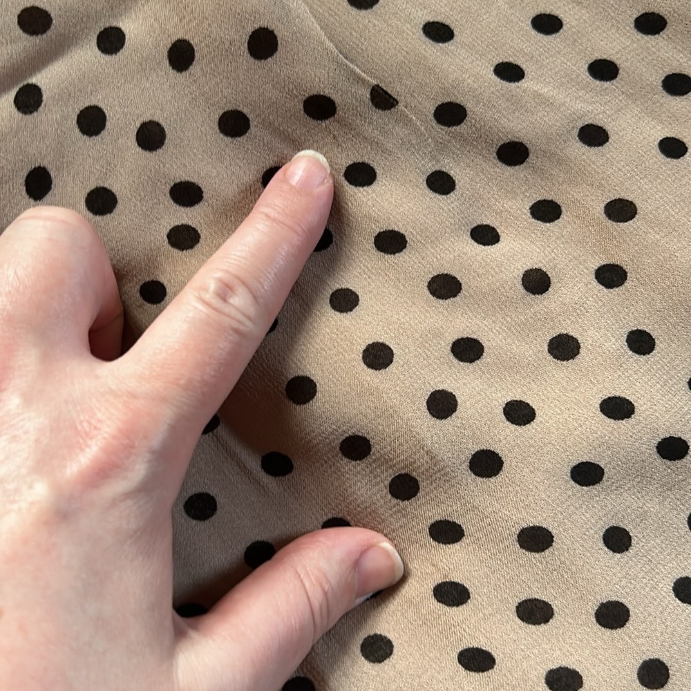 GANNI Neutral Polka Dot Georgette Midi Dress Long Sleeve Scandi Style EU 32/US 0 - Picture 16 of 16